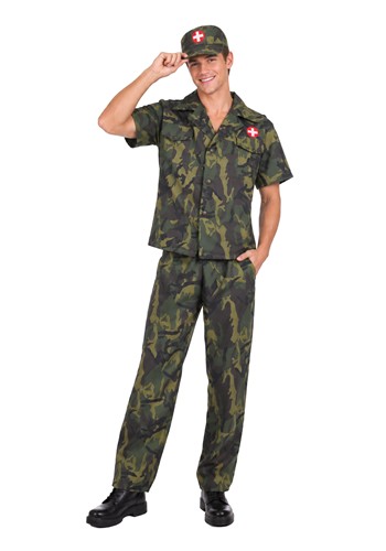 Mens Green Army Doctor Costume