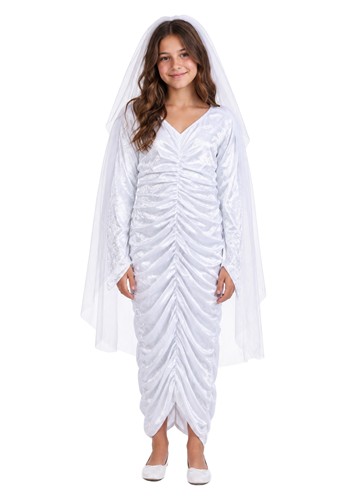 Girls Medieval White Costume Dress with Cape