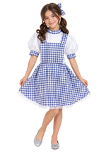 Girls Kansas Prairie Girl Costume Blue Dress