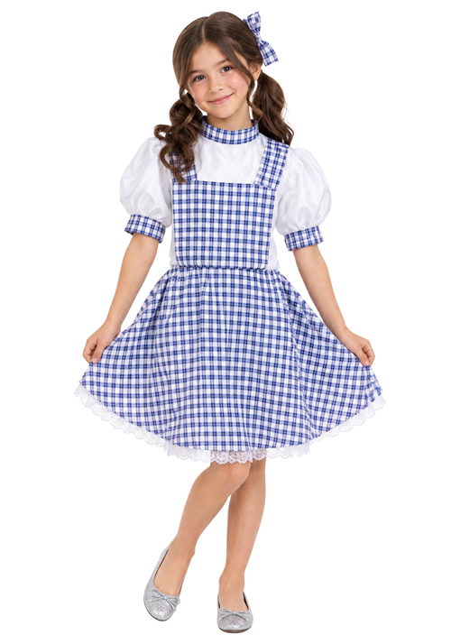 Girls Kansas Prairie Girl Costume Blue Dress