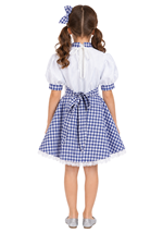 Girls Kansas Prairie Girl Costume Blue Dress Alt 1