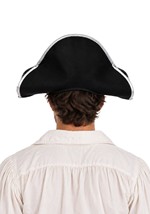 Adult Black Costume Pirate Hat with Silver Trim Alt 1