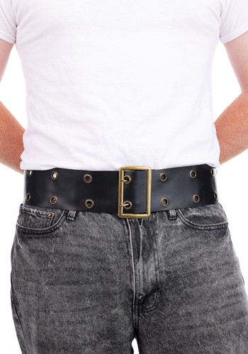 Black Double Layer Holes Costume Vinyl Belt