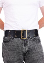 Black Double Layer Holes Costume Vinyl Belt