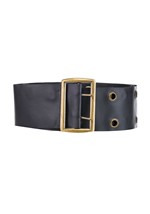 Black Double Layer Holes Costume Vinyl Belt Alt 1