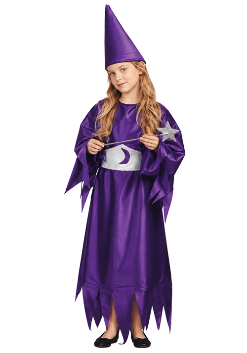 Girls Purple Merlina Wizard Costume Robe