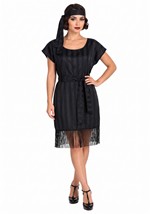 Womens Roaring 20s Black Flapper Dress Costume