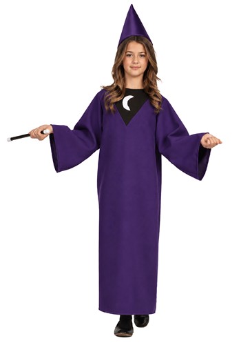 Girls Simple Magic Sorceress Purple Robe Costume