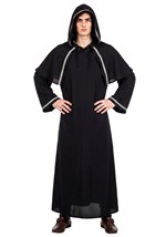 Adult Medieval Black Velvet Hooded Warlock Robe Costume