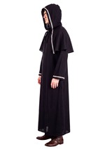 Adult Medieval Black Velvet Hooded Warlock Robe Alt 2