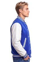 Mens Blue Letterman Jacket Costume Alt 3