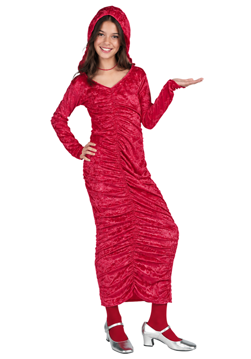 Kids Red Dress with Hood Costume