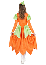 Girls Orange Pumpkin Patches Costume Dress Alt 1