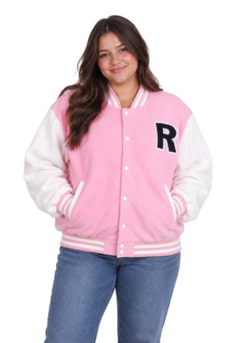 Plus Size Letterman Pink Jacket Costume for Women