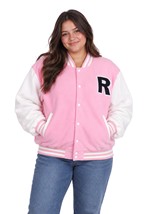 Plus Size Letterman Pink Jacket Costume for Women