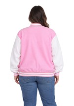 Plus Size Letterman Pink Jacket Costume for Women Alt 1