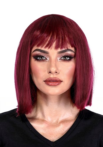 Womens Burgundy Barbara Ann Bob Costume Wig