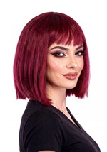 Womens Burgundy Barbara Ann Bob Costume Wig Alt 1