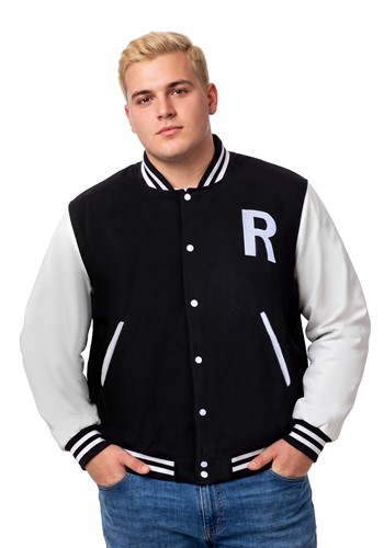 Plus Size Letterman Black Jacket Costume for Men