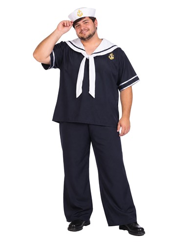 Plus Size Sailor Man Blue Costume for Men