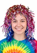 Adult Rainbow Color Tinsel Costume Wig