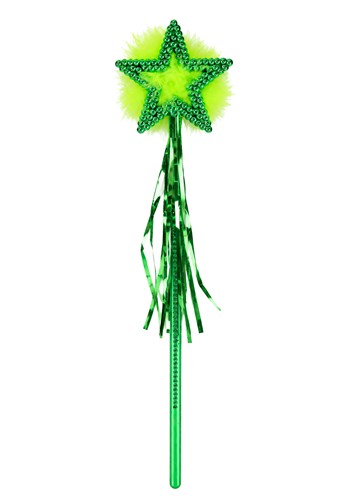 Green Costume Fairy Wand with Marabou Accessory