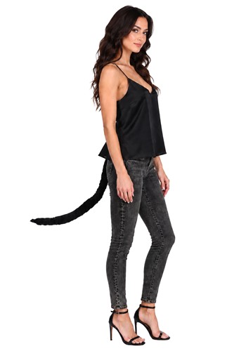 Plush Black Cat Costume Tail Accessory