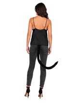 Plush Black Cat Costume Tail Accessory Alt 1