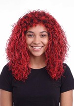 Adult Red Black Fancy Curly Costume Wig