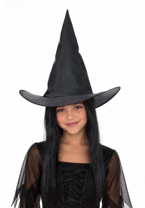 Kids Witch Costume Hat with 2 Tone Wig