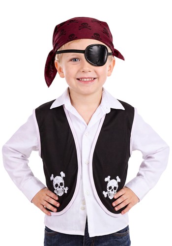 Kids Black Pirate Costume Vest Accessory