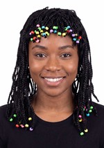 Adult Black Braided Costume Wig with Beads