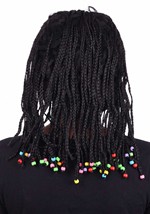 Adult Black Braided Costume Wig with Beads Alt 1