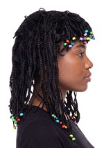 Adult Black Braided Costume Wig with Beads Alt 3