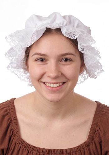 Womens White Mobcap Costume Accessory