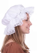 Womens White Mobcap Costume Accessory Alt 1