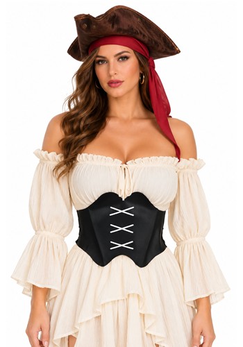 Black Pirate Cummerbund Costume Accessory