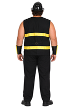 Plus Size Fire Fighter Black Uniform Costume for Men Alt 1