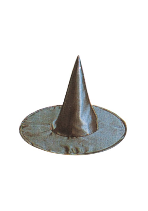 Adult Black Nylon Witch Hat