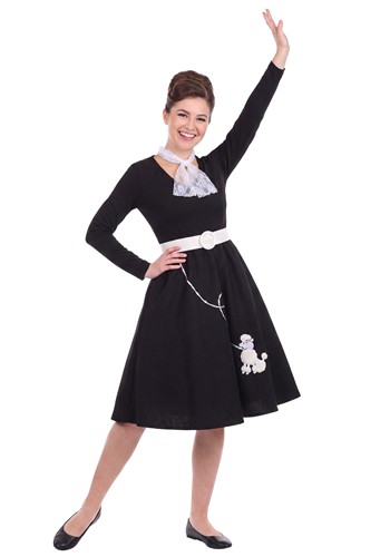 Girls Teen Black 50s Costume Poodle Skirt