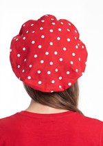 Giant Red Clown Costume Hat with White Dots Alt 1