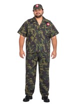 Plus Size Green Army Doctor Costume for Men