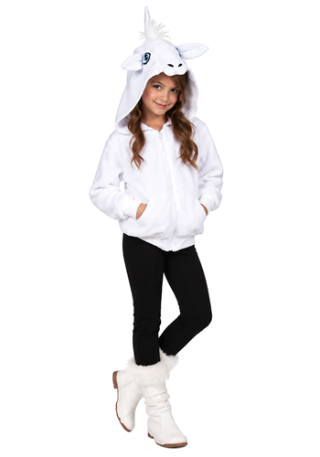 Kids White Unicorn Hoodie Costume