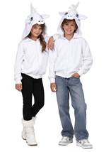 Kids White Unicorn Hoodie Costume Alt 1