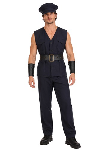 Mens Sleeveless Police Costume Outfit