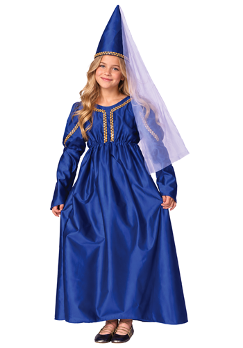 Girls Medieval Blue Princess Costume Dress
