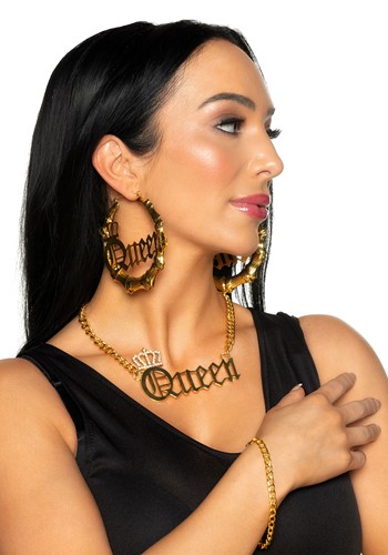 Womens Queen Hip Hop Jewelry Accessory Costume Kit