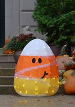 Candy Corn Mummy Light Up Decoration Alt 1