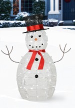Light Up White Sisal Snowman Decoration