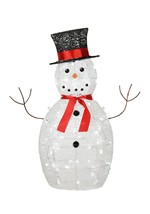 Light Up White Sisal Snowman Decoration Alt 1